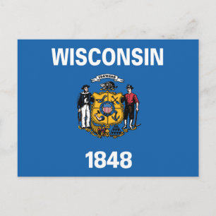 Cartão Postal State Flag of Wisconsin, EUA