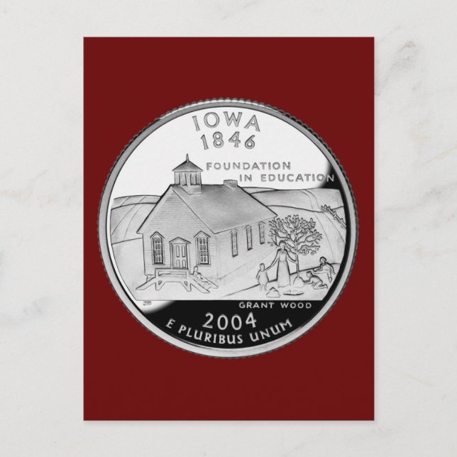 Cartão Postal State Quarter of Iowa Reverse Side Faux (Frente)