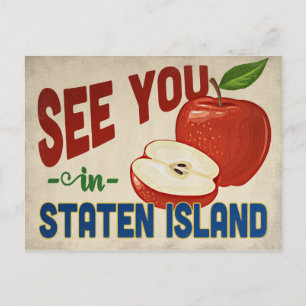 Cartão Postal Staten Island New York Apple - Viagens vintage