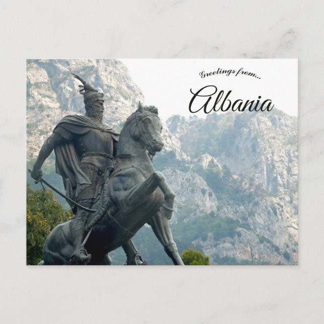 Cartão Postal Statue of George Kastrioti Skanderbeg in Albania (Frente)