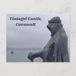Cartão Postal Statue of King Arthur at Tintagel Castle