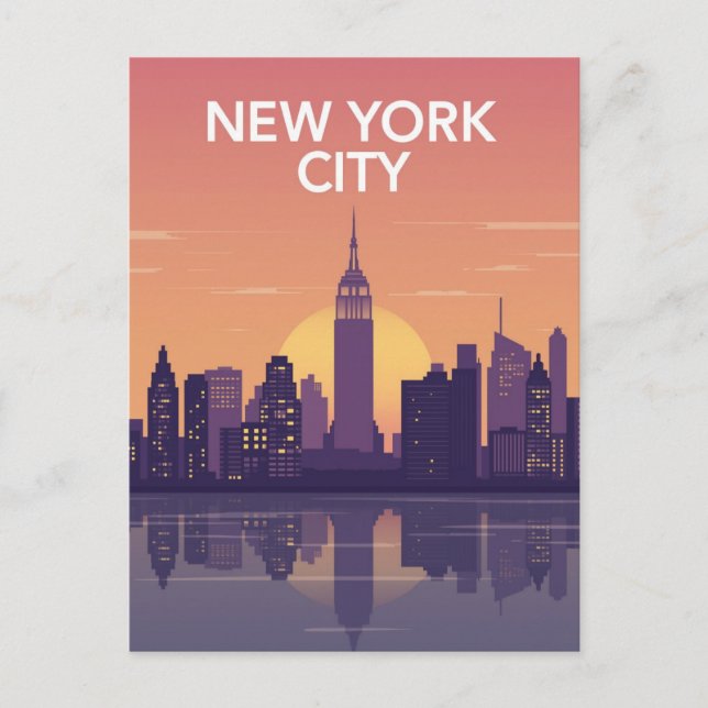 Cartão Postal Statue of Liberty Bold Graphic Est 1886 (Frente)