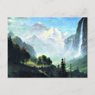 Cartão Postal Staubbach Falls perto da Suiça de Lauterbrunnen
