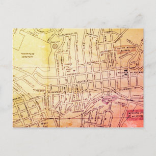 Cartão Postal Staunton, VA Vintage Map