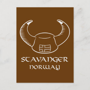 Cartão Postal Stavanger Norway Viking Hat