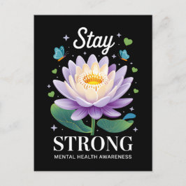 Cartão Postal Stay Strong – Mental Health Awareness Wellness Sup