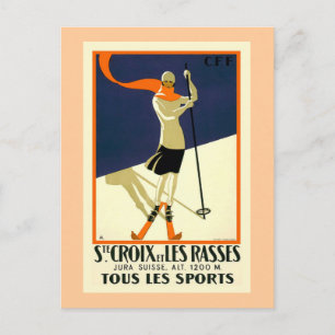 Cartão Postal "Ste Croix et Les Rasses" Viagens Suíças Antigas