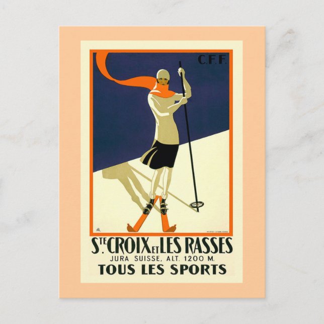 Cartão Postal "Ste Croix et Les Rasses" Viagens Suíças Antigas (Frente)