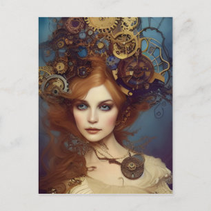 Cartão Postal Steampunk Alice Stunning Fantasy Retrato