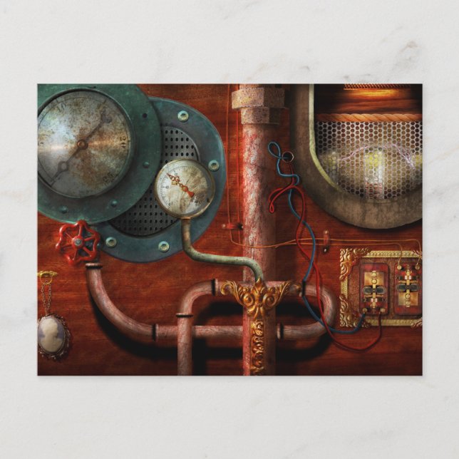 Cartão Postal Steampunk - Controles (Frente)