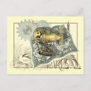 Cartão postal Steampunk Dirigible Air Tour