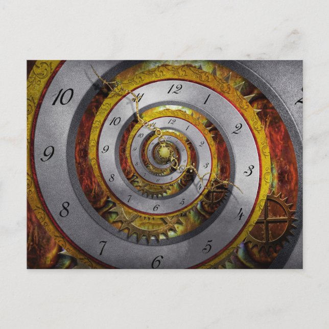 Cartão Postal Steampunk - espiral - tempo infinito (Frente)