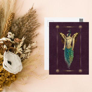 Cartão Postal Steampunk Fantasy Peacock