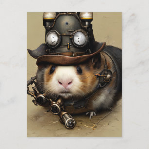 Cartão Postal Steampunk Hampster Adorável