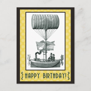 Cartão Postal Steampunk Happy Birday