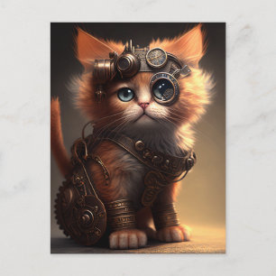 Cartão Postal Steampunk Kitten