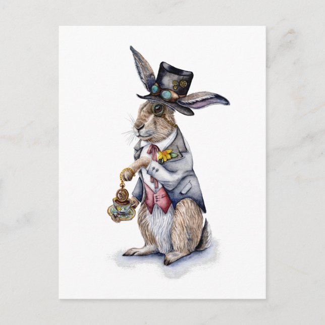 Cartão Postal Steampunk March Hare (Frente)