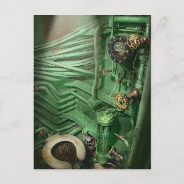 Cartão Postal Steampunk - Naval - Canalização - A cabeça (Frente)