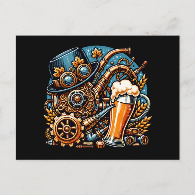 Cartão Postal Steampunk Oktoberfest (Frente)