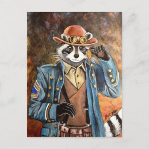 Cartão Postal Steampunk Raccoon
