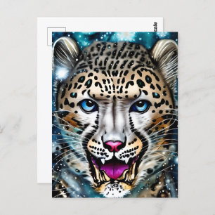 Cartão Postal Steampunk Snow Lepard