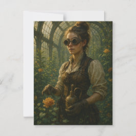 Cartão Postal Steampunk Victorian Gardener Art