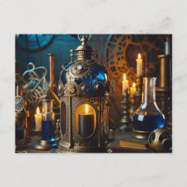 Cartão Postal Steampunk Victorian Gothsts Lanterna