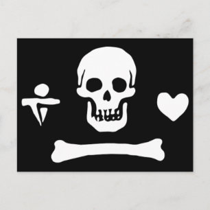 Cartão Postal Stede Bonnet authentic pirate flag