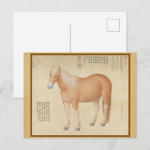 Cartão Postal Steed - Cavalo Chamado Hongyuzuo, Belas Artes Chin