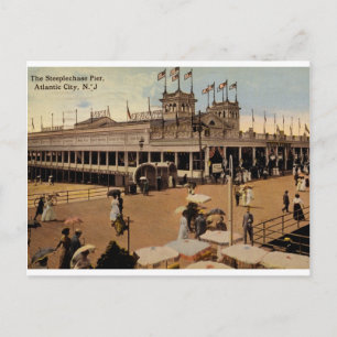 Cartão Postal Steeplechase Pier, Atlantic City 1914 Vintage