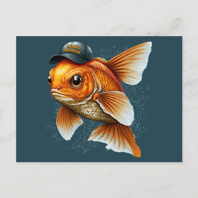 Cartão Postal Steet Goldfish em Hat Nowruz Mobarak (Frente)