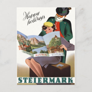 Cartão Postal Steiermark Styria Viagens vintage Restaurado