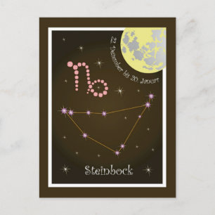 Cartão Postal Steinbock 22. Bis 20 de dezembro. Januar Postkarte
