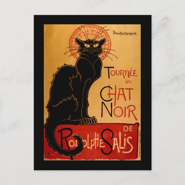 Cartão Postal Steinlen's Le Chat Noir (Frente)