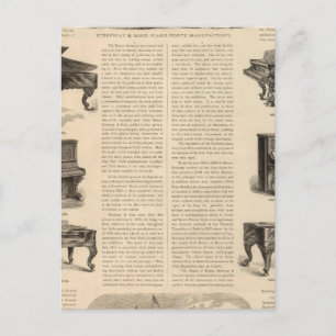 Cartão Postal Steinway e Sons, Fabricantes de Piano