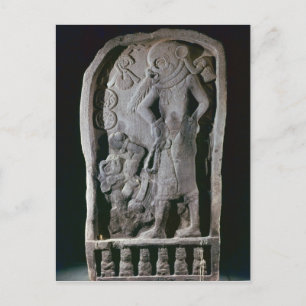 Cartão Postal Stela representando um jogador de bola, da Guatema