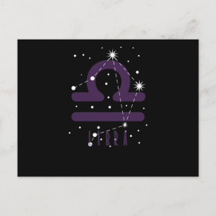 Cartão Postal Sternzeichen Waage "Libra"