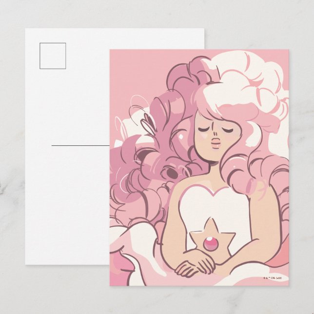 Cartão Postal Steven Universe | Ilustração de Rosa Quartz (Frente/Verso)