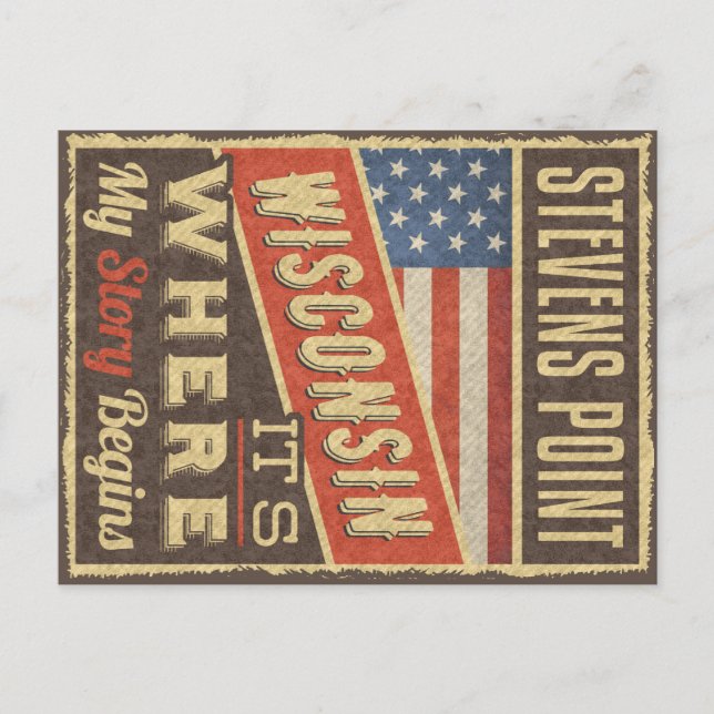 Cartão Postal Stevens Point Wisconsin (Frente)