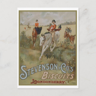 Cartão Postal Stevenson Cos. Biscoitos Londonderry Ad