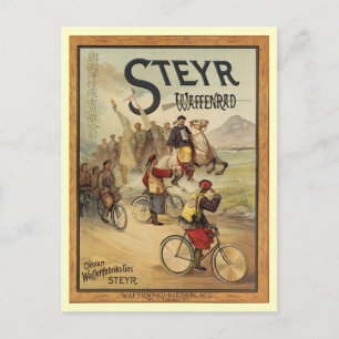 Cartão Postal Steyr Waffenrad Bike Militar, Circa 1900 Vintage