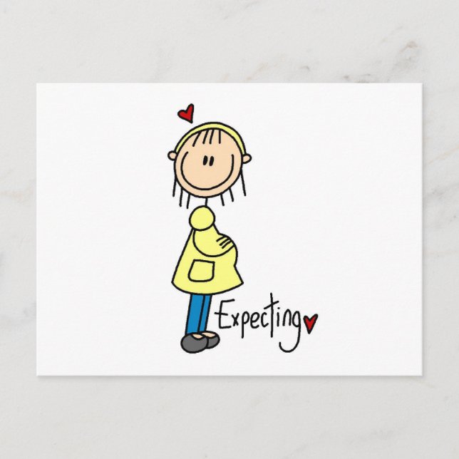 Cartão Postal Stick Figure Baby Expecting (Frente)