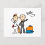 Cartão Postal Stick Figure Wedding Honeymoon T-shirts e presente<br><div class="desc">Mantenha-se na Figura das Camisas de Honestidade,  canecas,  cartões,  adesivos,  ímanes,  sacos de tote,  guardas,  chaveiros,  placematas,  ligantes e mais com uma noiva de figura de palito e um noivo que embarcam em sua lua de mel depois de se casarem!</div>