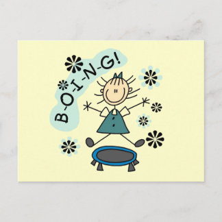 Cartão Postal Stick Girl on Trampoline T-shirts and Gifts