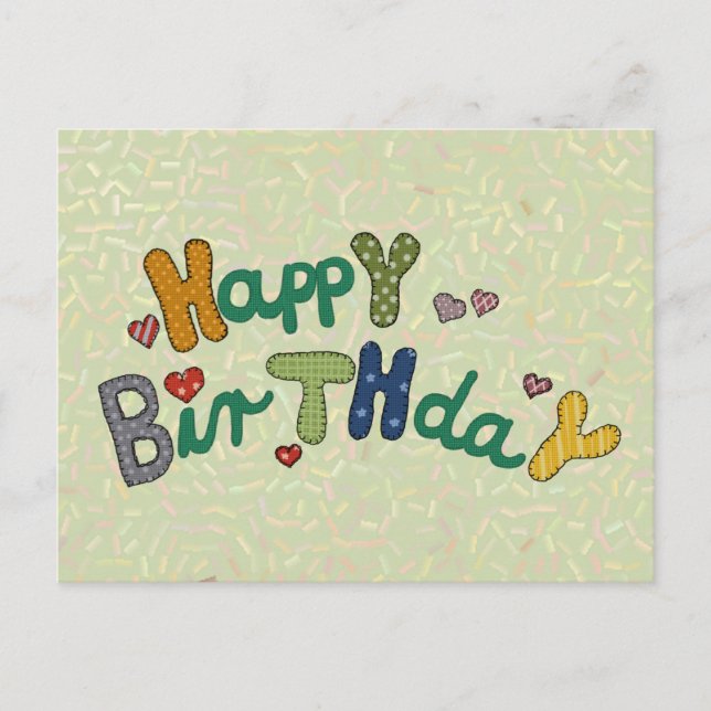 Cartão Postal Stickbild Geburtstag (Frente)