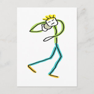 Cartão Postal Stickman de Lançamento de Peso