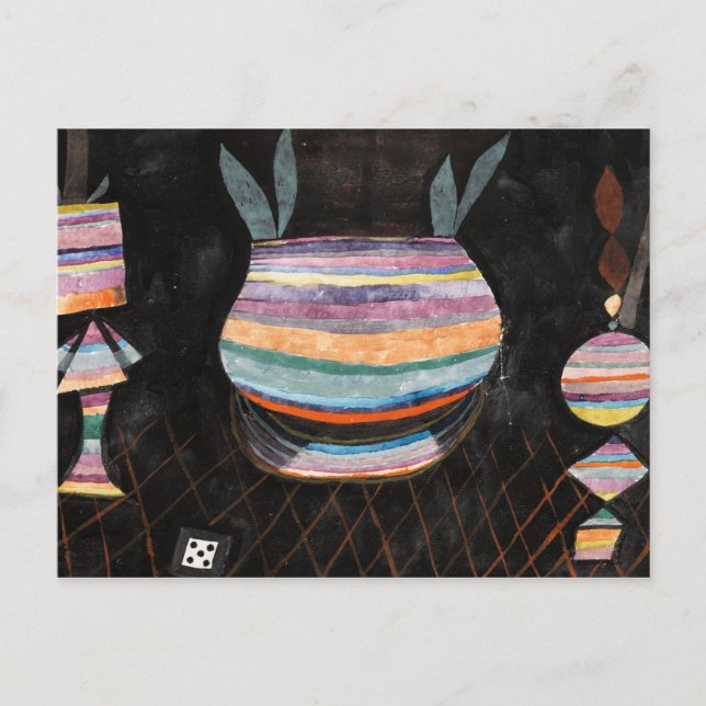 Cartão Postal Still Life with Dice, 1923 by Paul Klee (Frente)