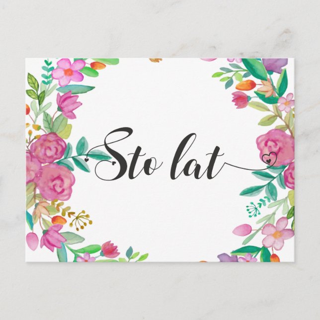 Cartão Postal Sto ulat polonês Happy Birthday Polônia Gift (Frente)