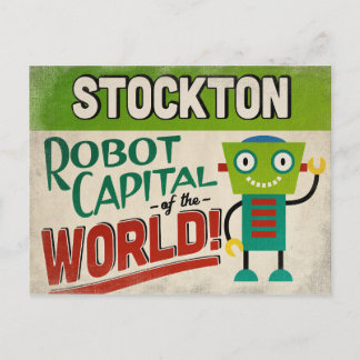 Cartão Postal Stockton California Robot - Funny Vintage