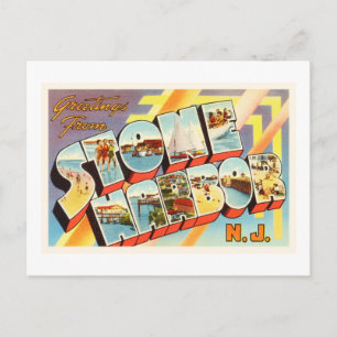 Cartão postal Stone Harbor New Jersey NJ Vintage -